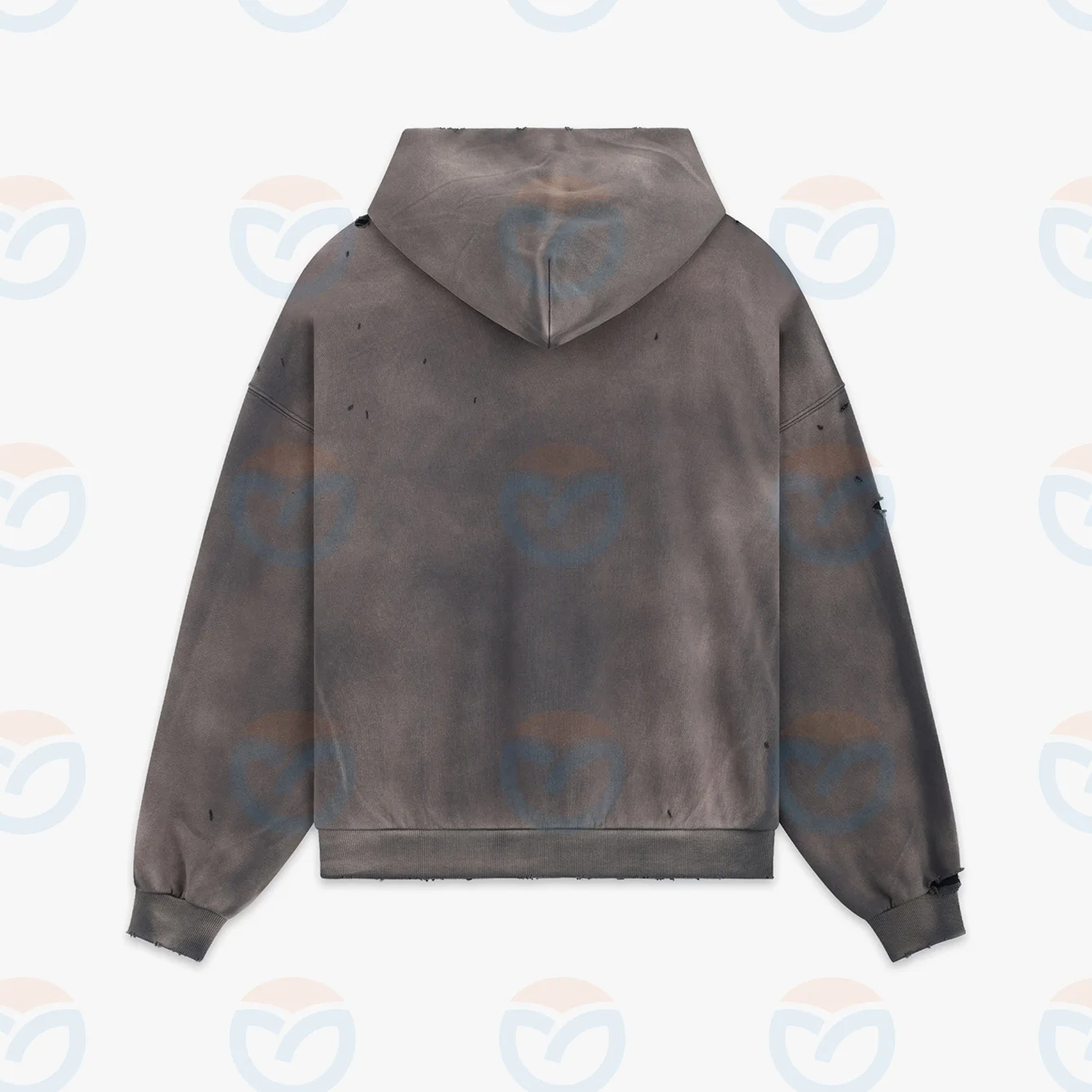 Custom ODM OEM  DTG printing graphic logo jumper hooded sweatshirt acid washed Heavy cotton oversized embroidery hoodie for men