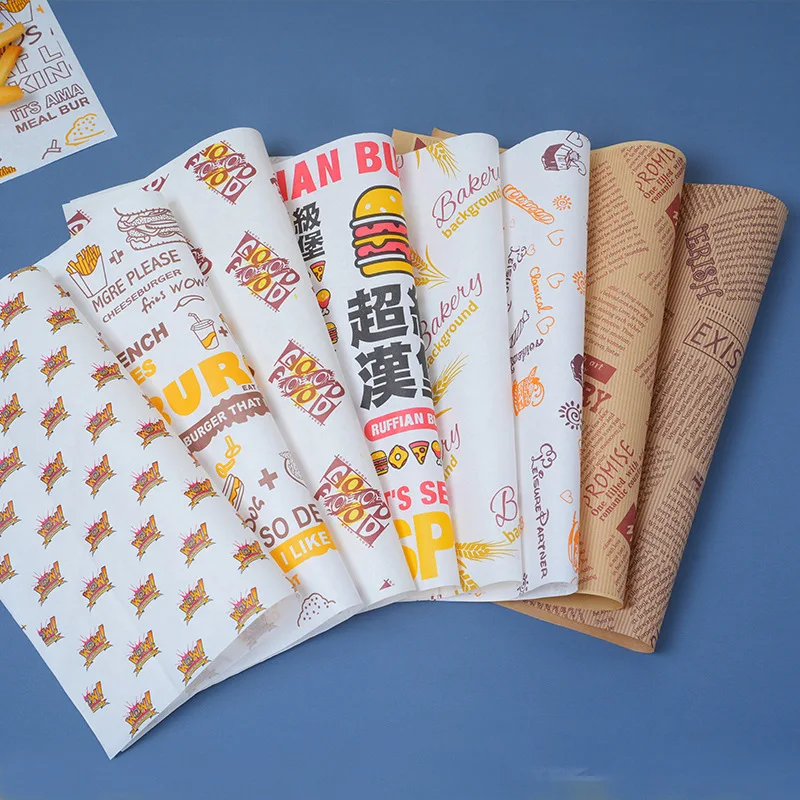 Greaseproof Colored Parchment Paper Food Basket Liner Deli Wax Sheets Sandwich Wrap Paper food grade wrappers butter paper