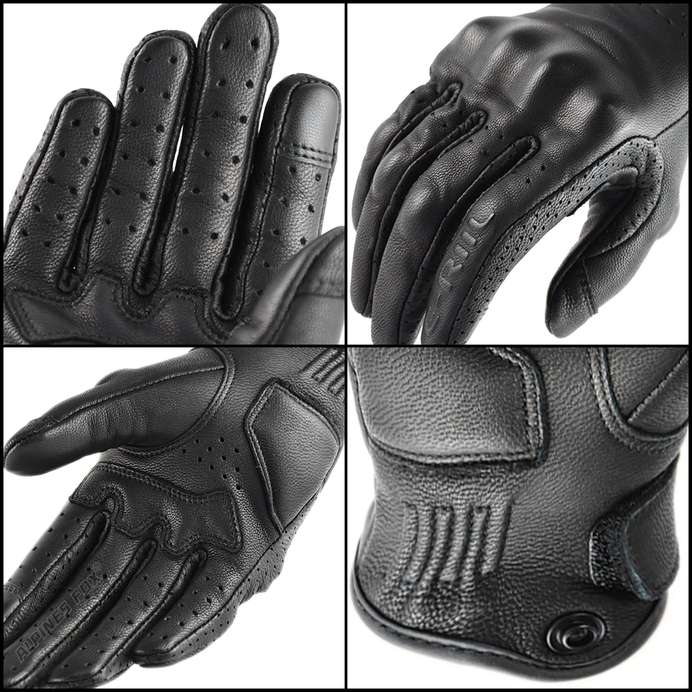 Retro Leather Motorcycle Gloves Motocross locomotive Guantes Men Women Motorbike Racing Gloves off-road MX MTB DH Cycling Luvas