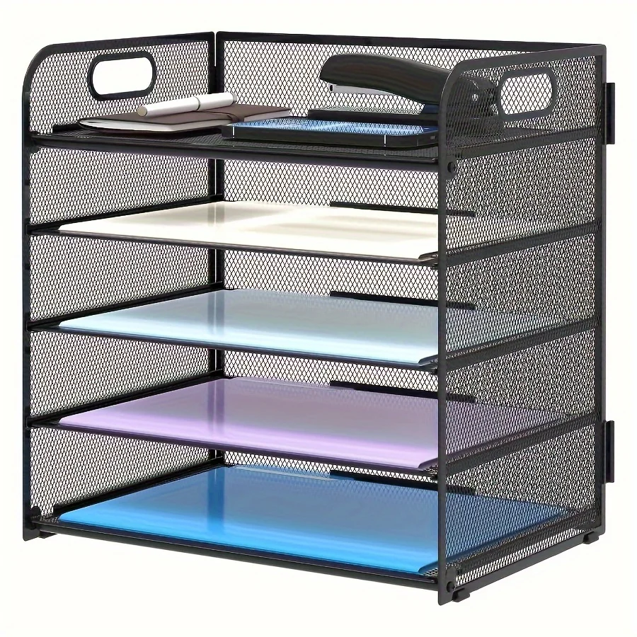 Office desktop storage rack file rack computer side storage rack desktop organizer