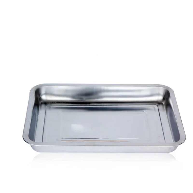 
BBQ stainless steel serving trays metal wholesales quare plate Hotel restaurant 