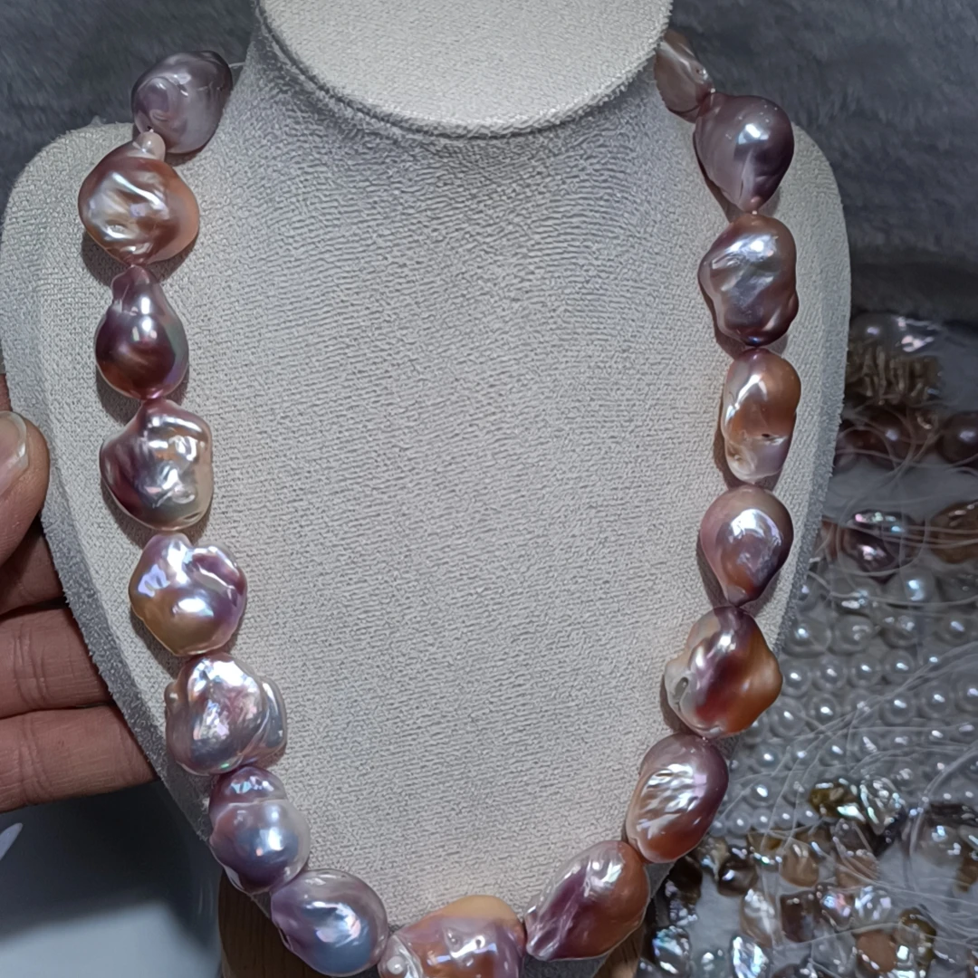 19-21mm Big size colored irregular fireball core Baroque fresh water real fresh water natural loose pearl