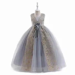 Big Girl Lace Bridesmaid Dress Flower Children Wedding Dress Princess Evening Dress