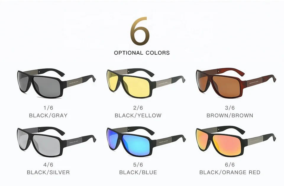 Aoron OEM изготовленный на заказ логотип Солнцезащитная пляжная силы черные мужские поляризованные солнцезащитные очки спортивные оптом A600