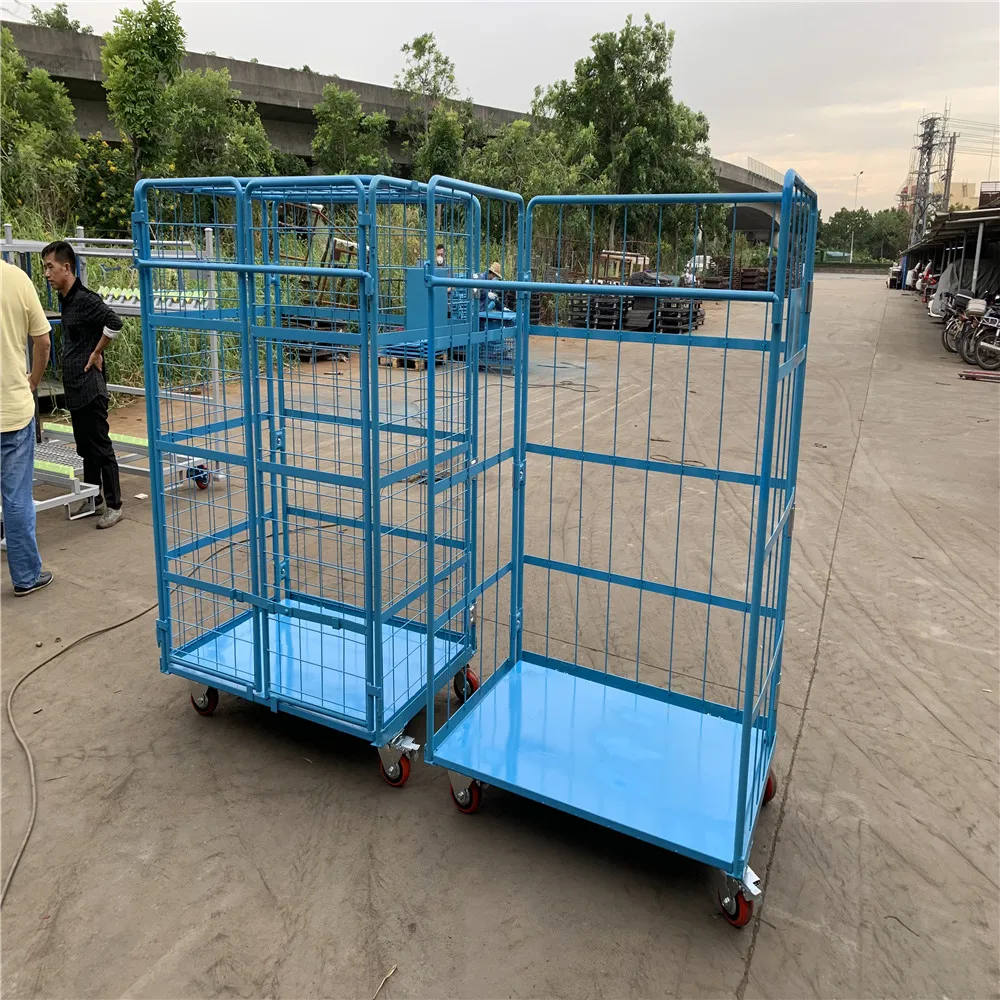 
Metal Nestable High Quality Zinc Hot Sale Industry Wire Mesh Roll container 
