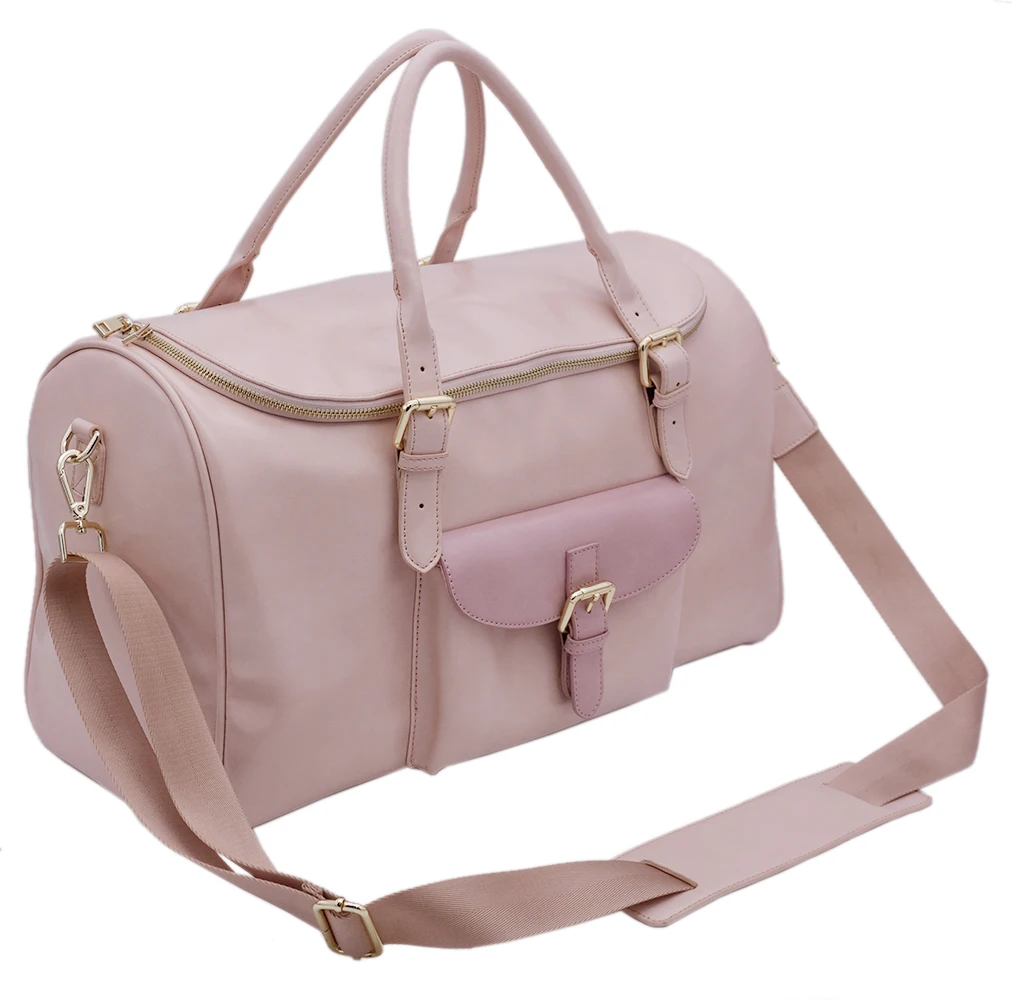 Waterproof PU leather Weekender Travel Bag Leather Handle Sports Duffel bags