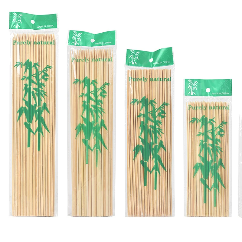 2023 Custom packaging Disposable Bamboo Stick barbecue Skewers independent packaging