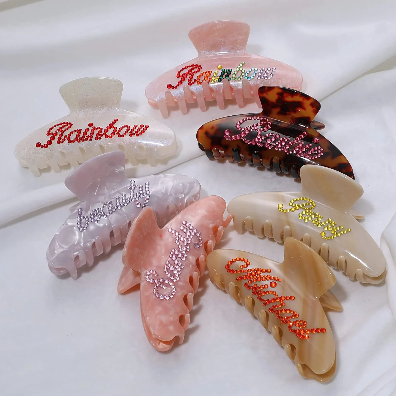 YJL  custom  hair claw clips designer wholesale cellulose acetate rhinestone hair claw clip for women Hair accessories