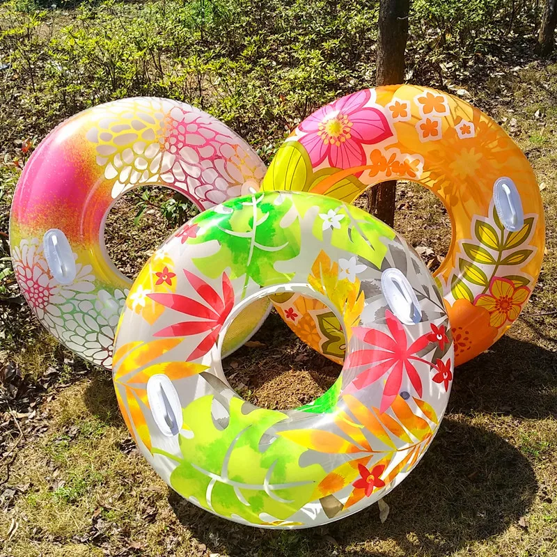 INTEX 58263 Lush tropical tube Swimming Pool floats inflatable swimming ring Transparent Tubes with Bright Tropical Designs