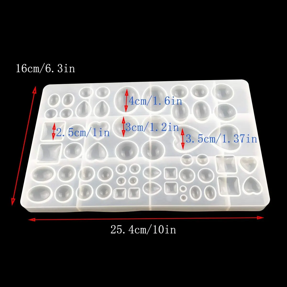 Jewelry Casting Molds Gem Jewelry Silicone Casting Mold for Resin Epoxy DIY Crafting Earring Pendant Studs Jewelry Making