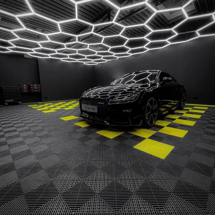 Honeycomb Auto Detailing Products Light Bar Hexagrid Lighting for Car Wash Station Garage Ceiling Design Hexagonal Led Lights
