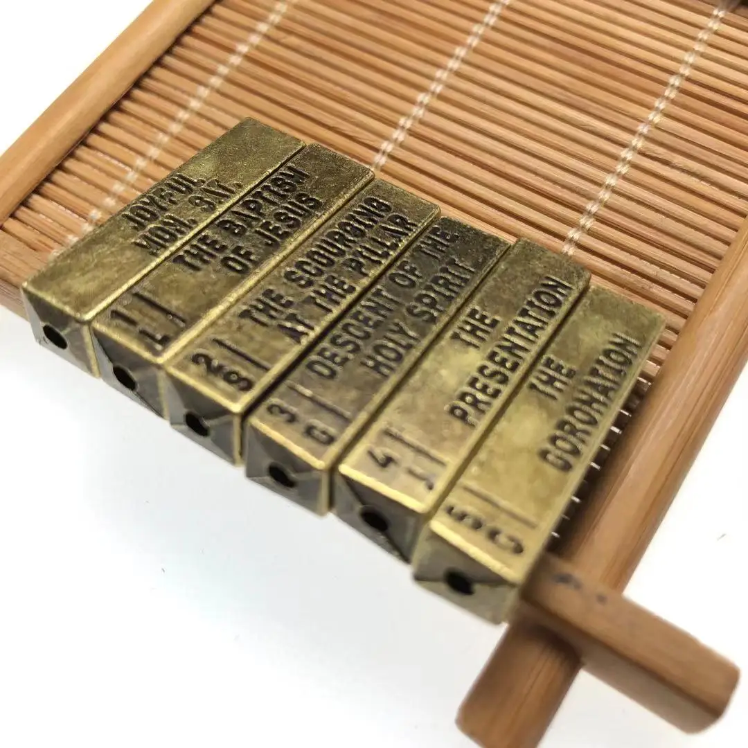 6 шт./компл. 29 мм бусины из металлического сплава Религиозные четки соединительные полосы Бусины с отверстием пять загадок