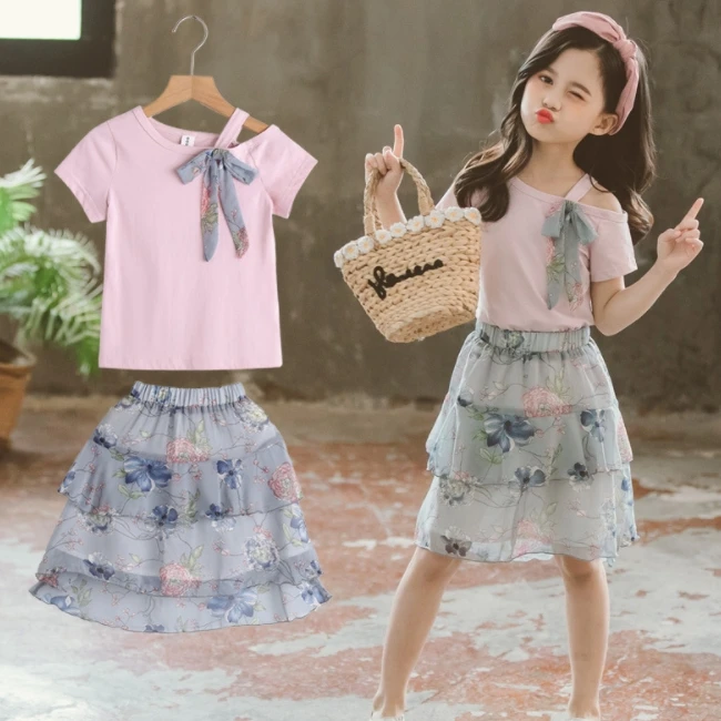 
SE7927 Girls Clothing Korean Sets Summer Girls Clothing Sets Kids Clothes Hot Sale For Child Clothing Set 
