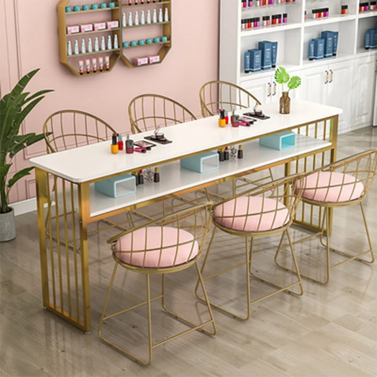 Simple modern marble nail table manicure table and chair set professional salon nail tech tables nageltisch manicure station