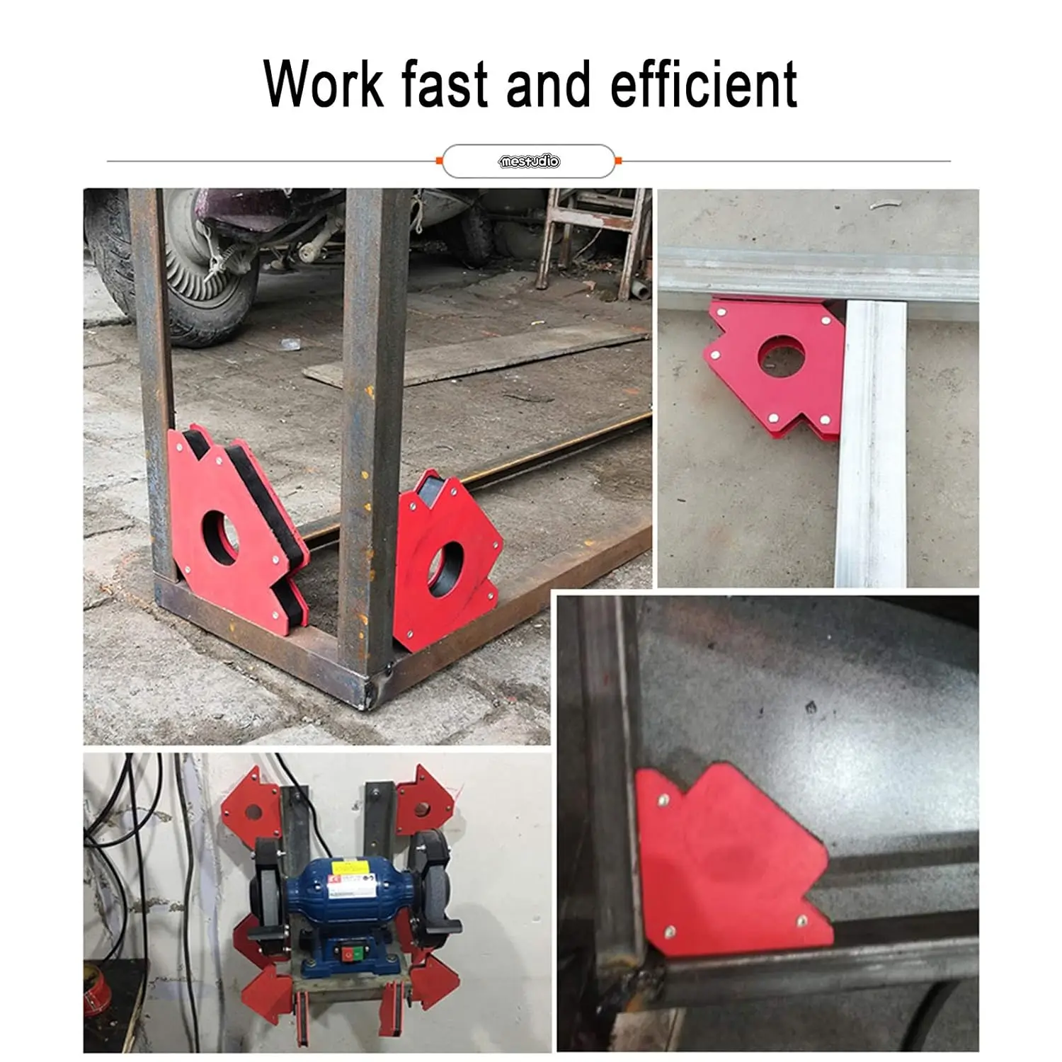 Peaktop  6 Pieces Arrow Welding Magnet Tools, Magnet Welding Clamps