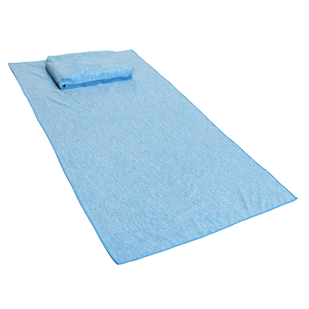 China  factory fast shipping free design custom made Microfiber quick dry beach towel with pillow and pocket