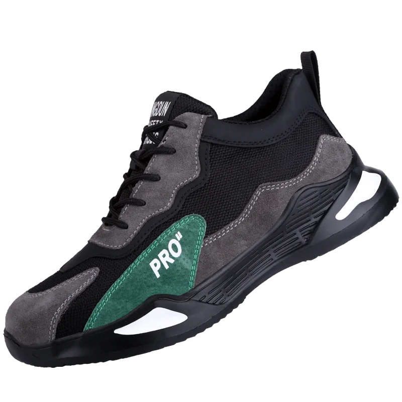 CHITED Comfortable Lightweight Steel Toe Safety Shoes for Men Women Anti-Smash Sports Safety Work Shoes in Black Summer Winter