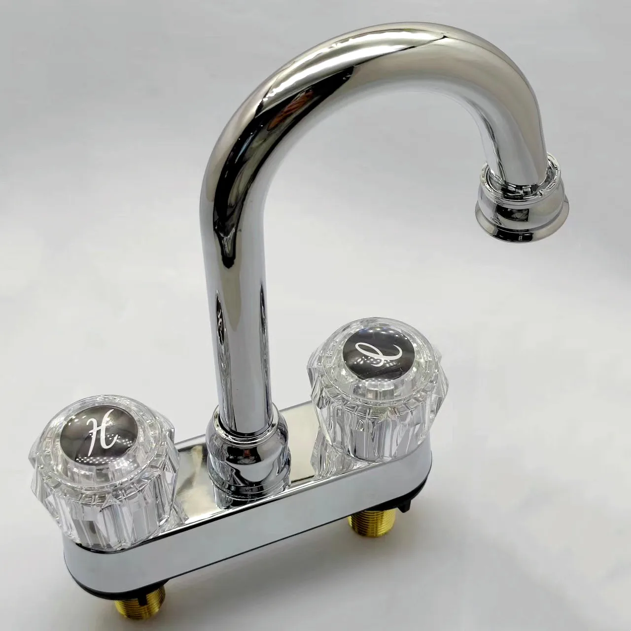 hot and cold water tap transparent handle faucet