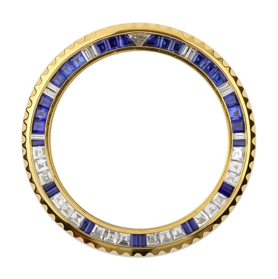 Stainless steel bezel 18kgold diamond Synthetic gem Moissanite CVD  Suitable for brand watches