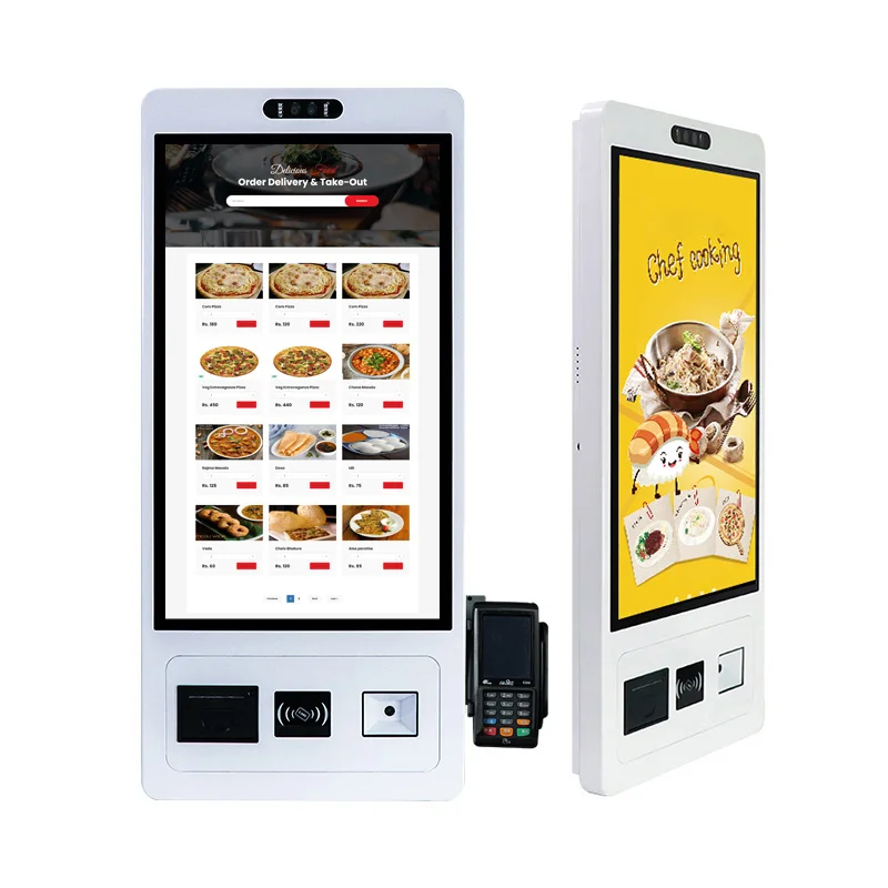 Digital signage 15 21 23 27 32 inch intelligent terminal touch screen kiosk payment self service kiosks for restaurant ordering