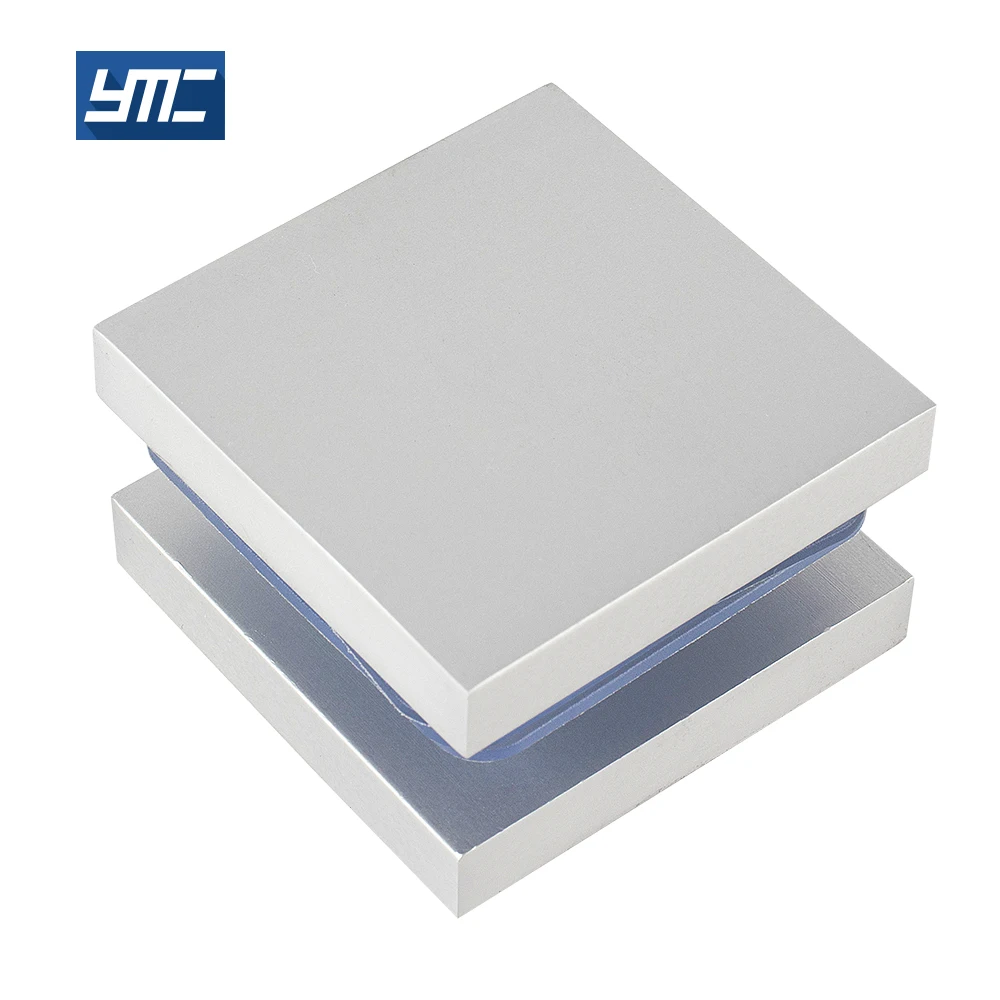 glass clamp railing New Design Corner 180 Degree Hardware Double solid brass bottom plate square edge glass clamp