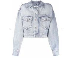 LILUO 2022  Special treatment snow wash vintage  style casual streetwear designers women denim jacket