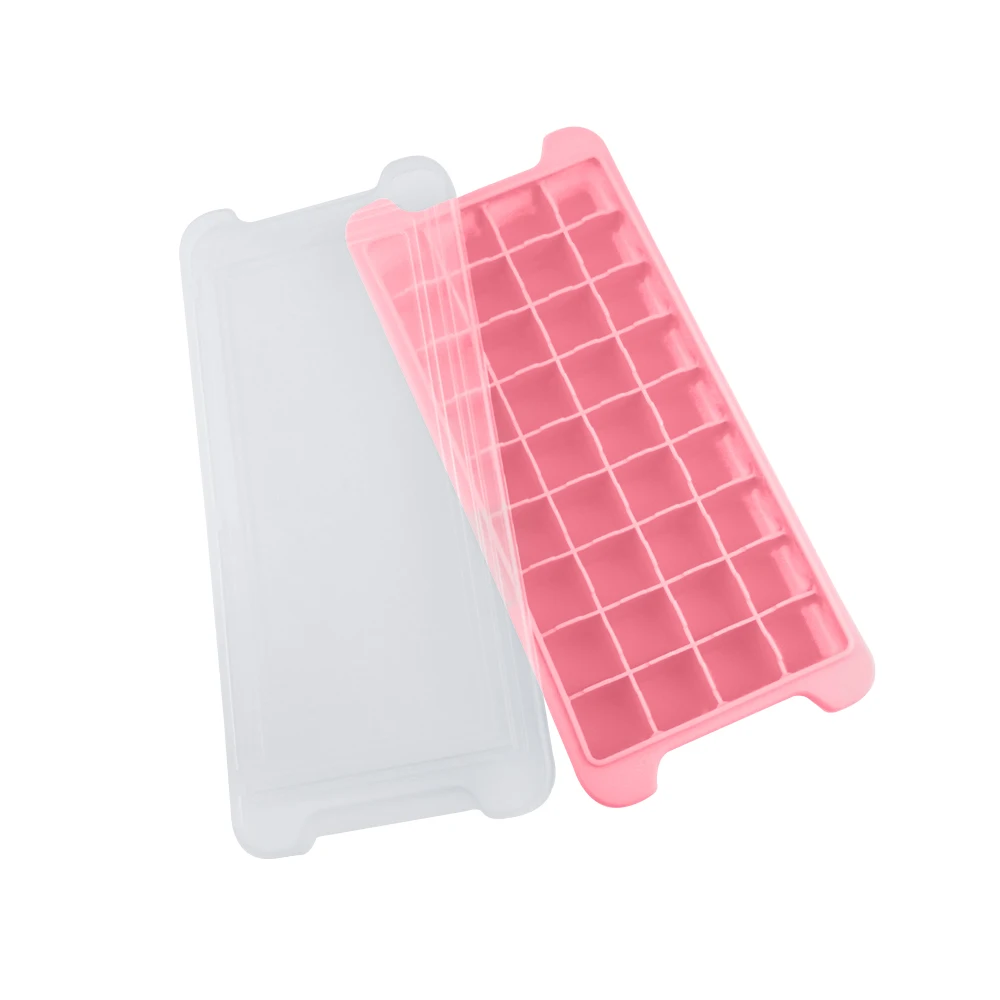 Silicone Ice Cube Molds with Lid, Easy Release Ice Make Cube Trays with Removable Cover