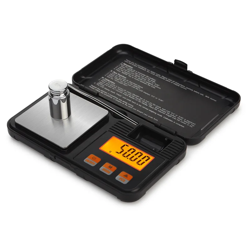 Portable Precise Professional Electronic Digital Mini Scale with 50g Calibration Weights and Milligram