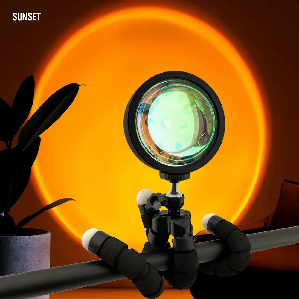 BOKUN Halo Dropshipping App Control Light Projection 16 Colors RGB Sunset Lamp For Star