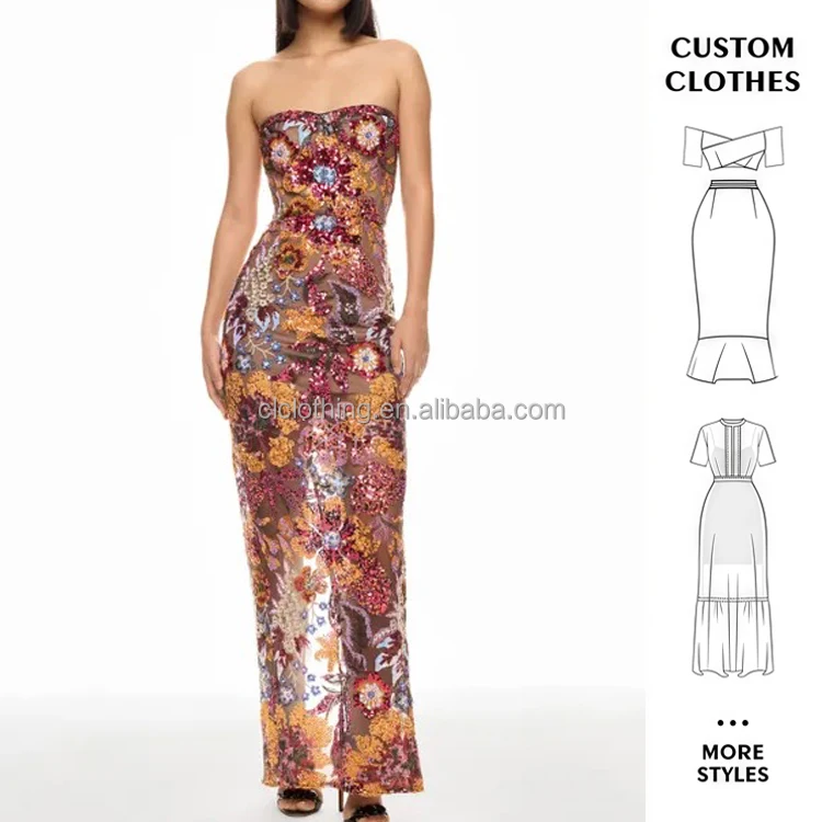 Женское вечернее платье с вышивкой