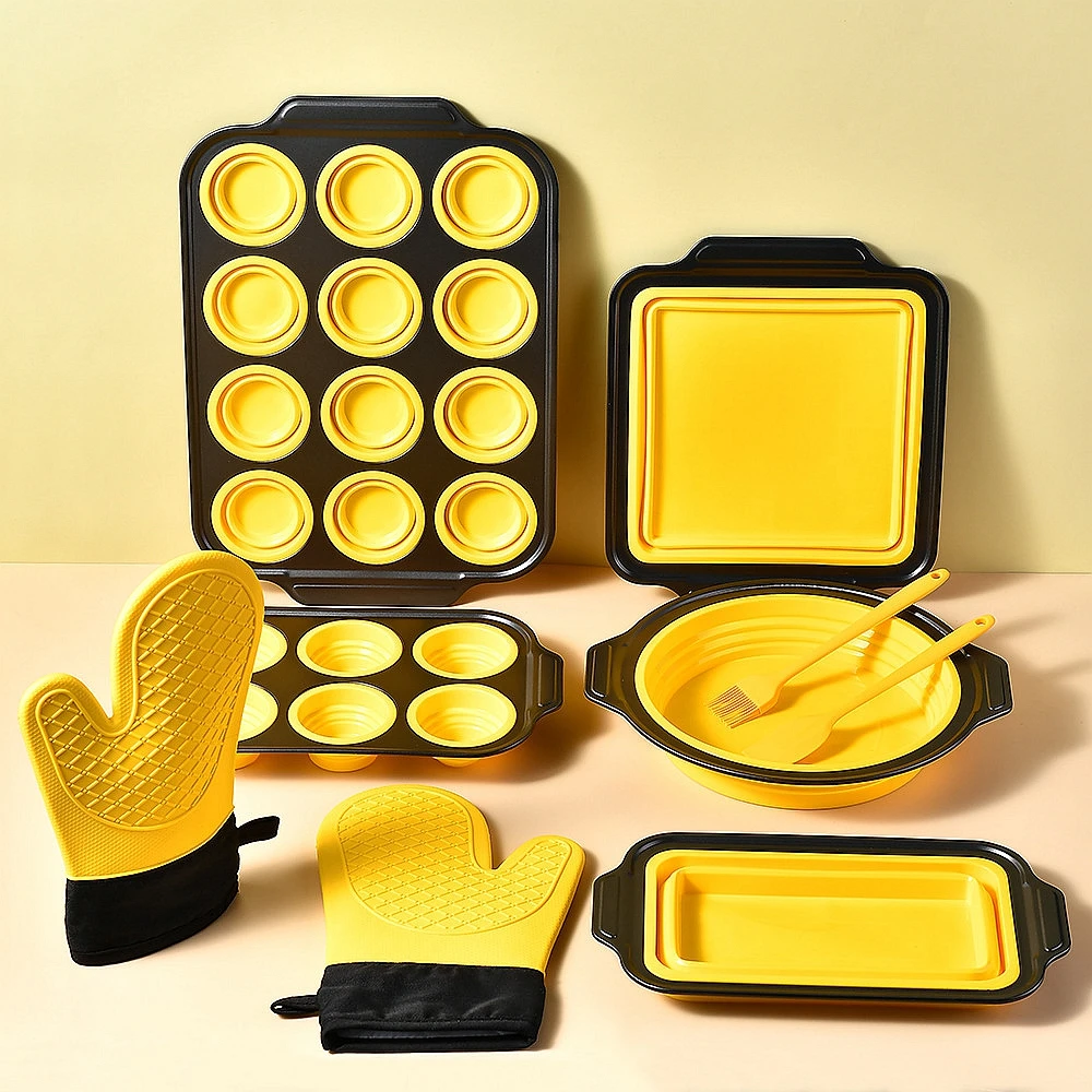 Silicone Foldable Toast Mold Set Utensils Molds Baking Pan Kitchen Baking Accessories Cake Mold With 8 Sets
