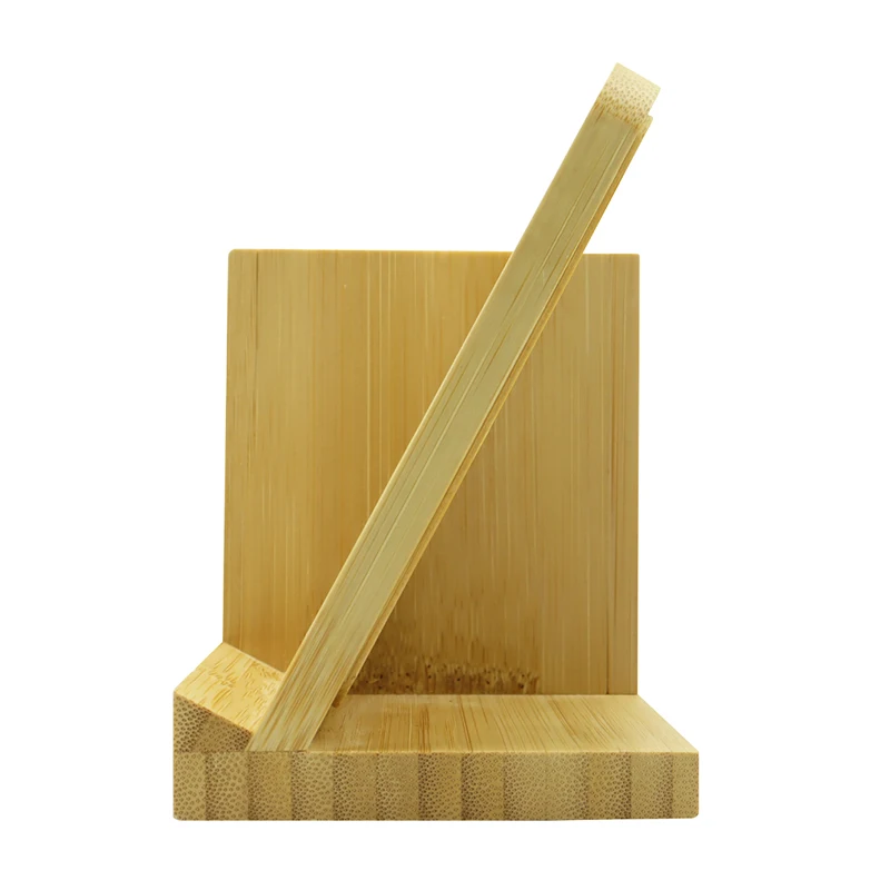 15W Wireless Charger Penholder Tunnel Custom LOGO Office Desktop Bamboo Pen Holder With Wireless Charger Pen Container Pen Case