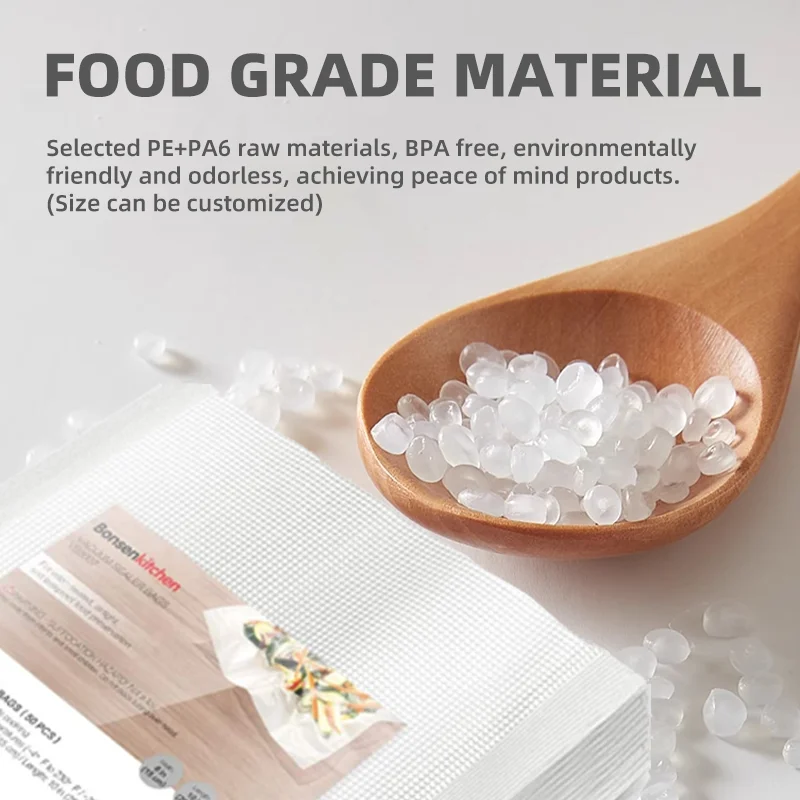 Custom Logo Laminated Transparent Plastic Pre-cut Vacuum Seal Bags For Food Packaging