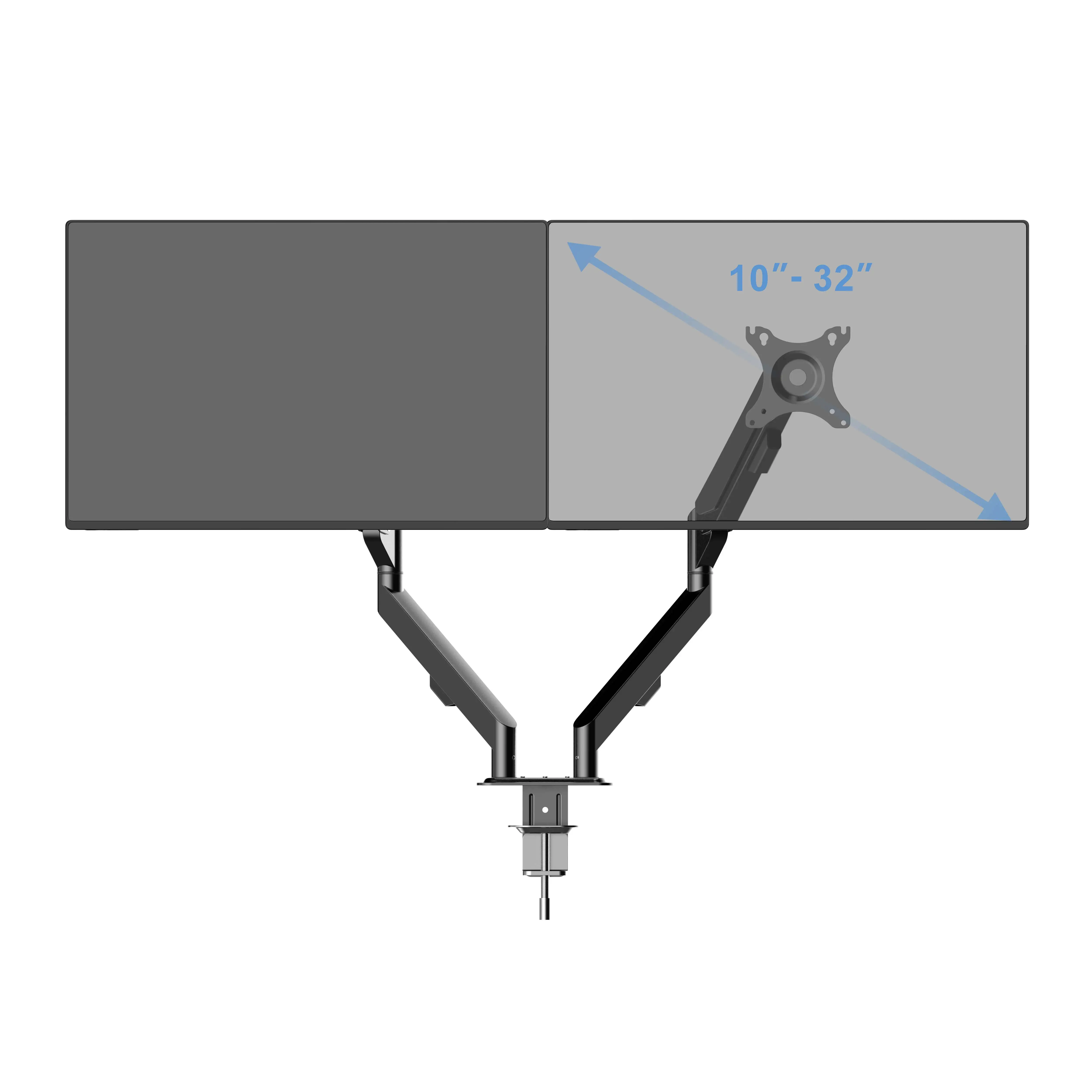 
Dual Gas Spring Arm Computer LCD Articulated Desk Monitor Mount Arm 
