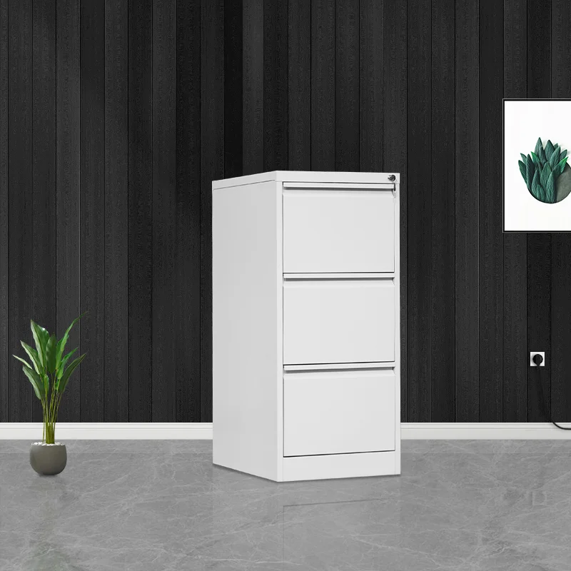 Утолщенная холоднокатаная стальная пластина, серый шкафчик для документов, 3 ящика, металлический шкаф для документов