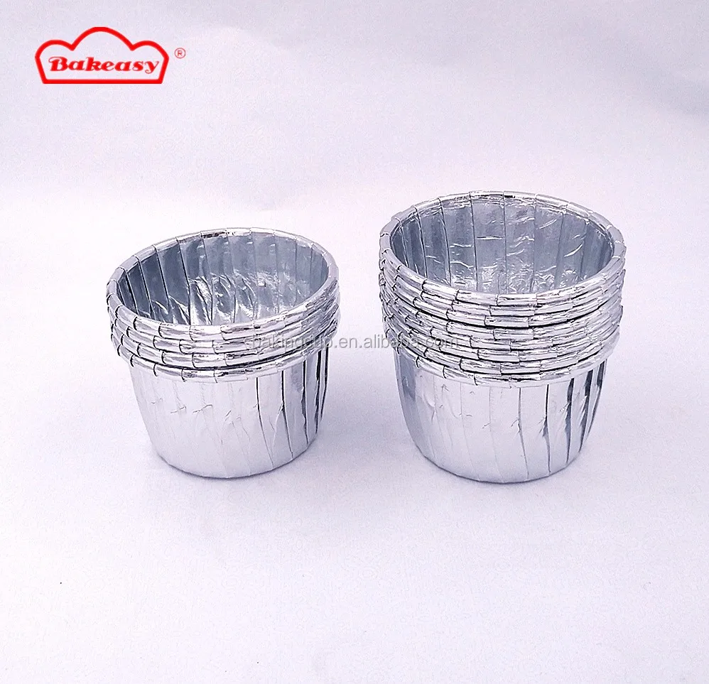 gold aluminum foil cupcake liner cupcake liners disposable cupcake holder paper baking cups 5cm Base 3.8cm Height