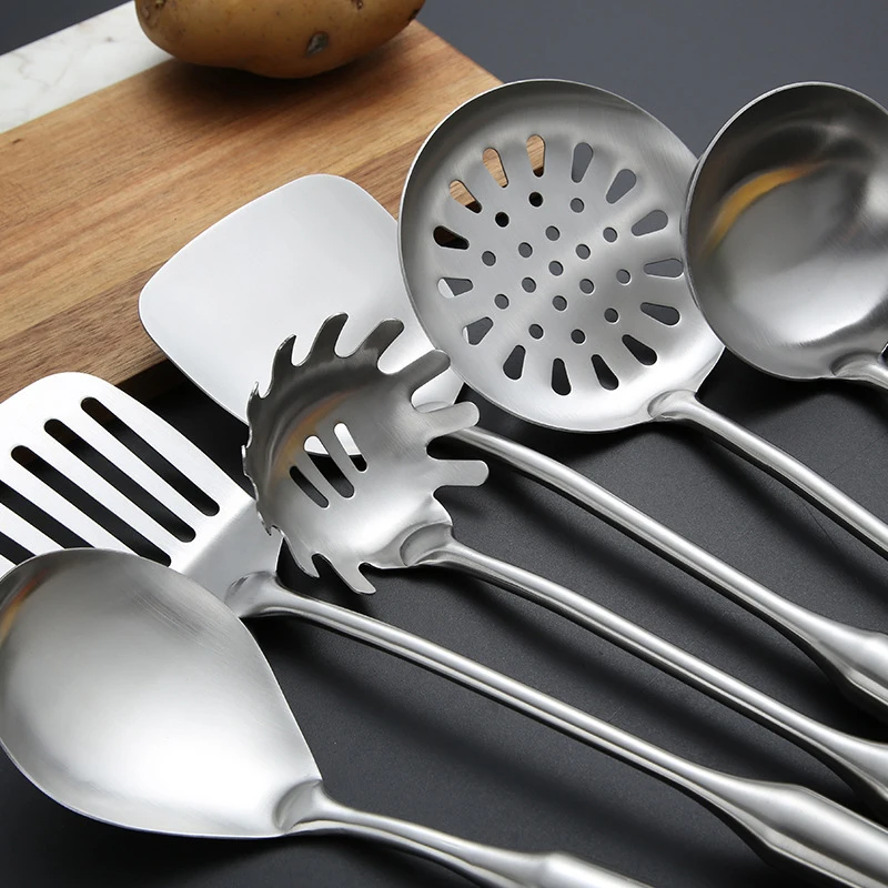 7pcs Customized food grade accessories tools kitchenware cooking cookware set stainless steel kitchen utensils