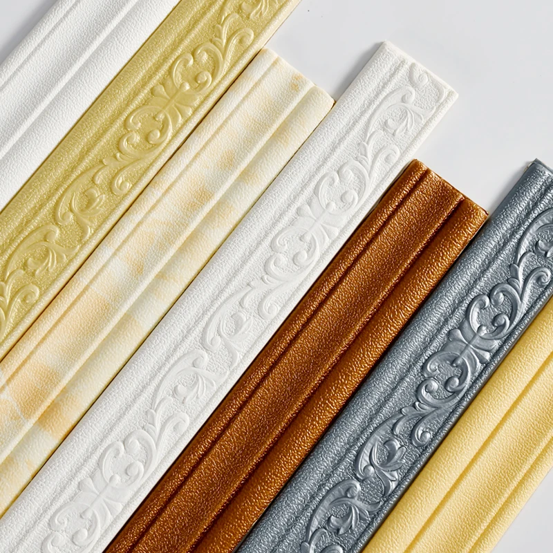 Ка строителей Китай производитель черный самоклеющиеся ПВХ плинтус из в рулонах высокого качества белый Поролоновый клейкий материал