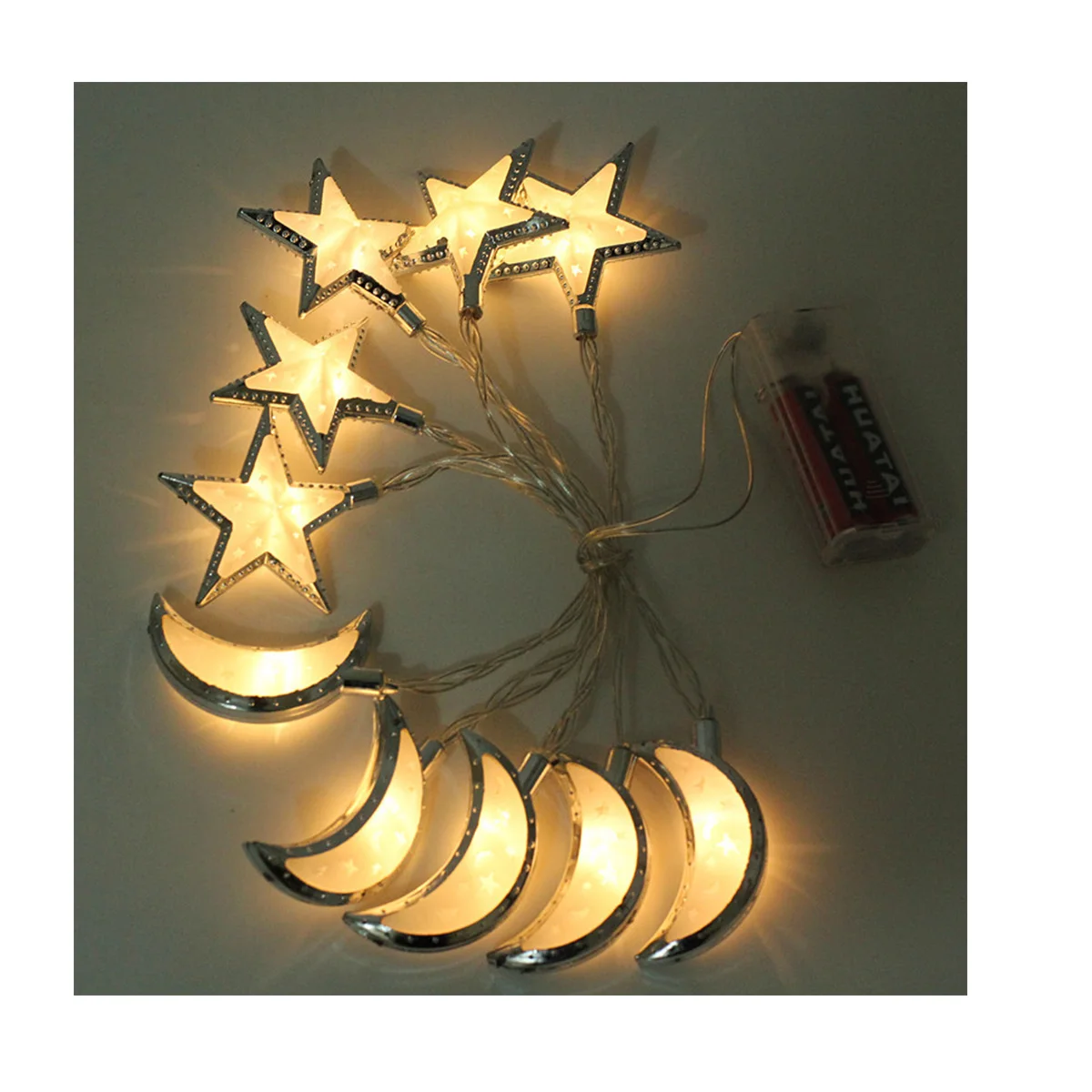 Украшение Рамадан Мусульманский Исламский ИД Мубарак кареем Луна Звезда сказочная гирлянда светодиодные украшения Рамадан