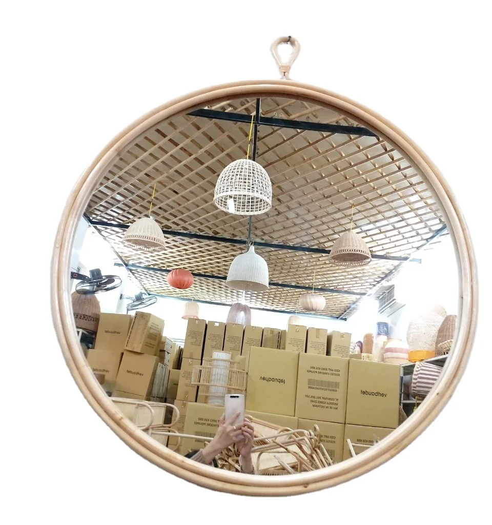 Coretta Rattan Leaner Mirror Natural and Black Mirror from Vietnam Decorative Flowers & Wreaths,preserved Flowers & Plants Daily
