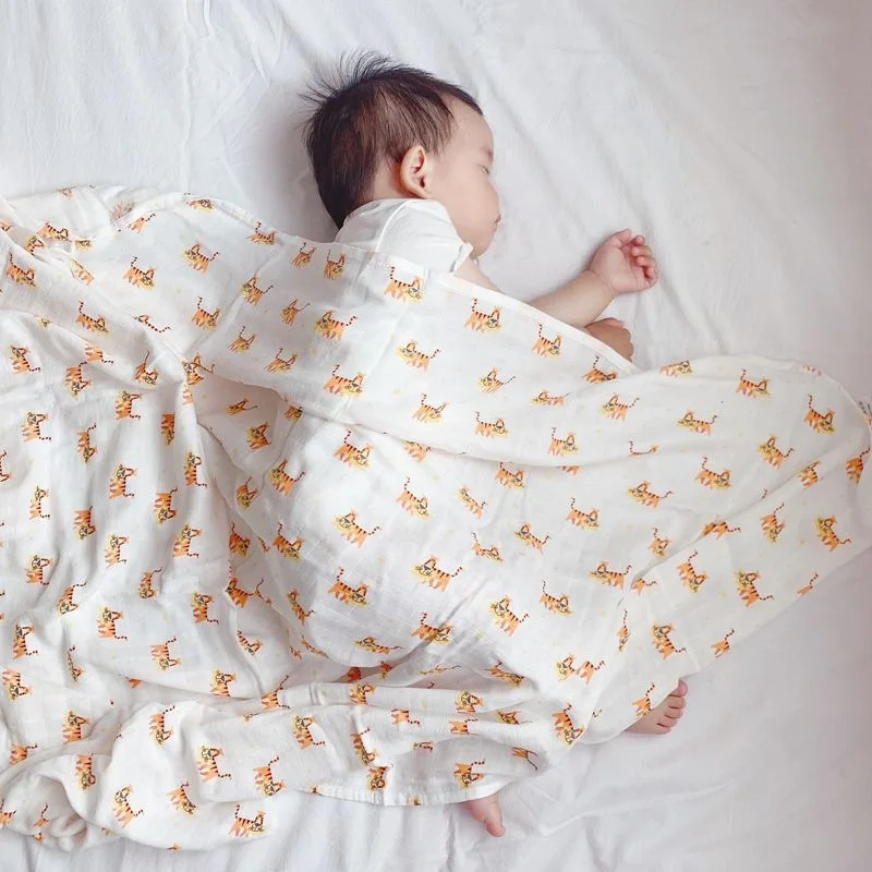 INS 30 Color Digital Sublimation Printed Bamboo Cotton Technology Good Price Muslin Blanket Swaddle Baby Products Supplier