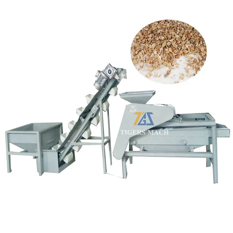 Automatic commercial almond cracking line black walnut kernel separating hulling macadamia nut huller apricot nuts broken