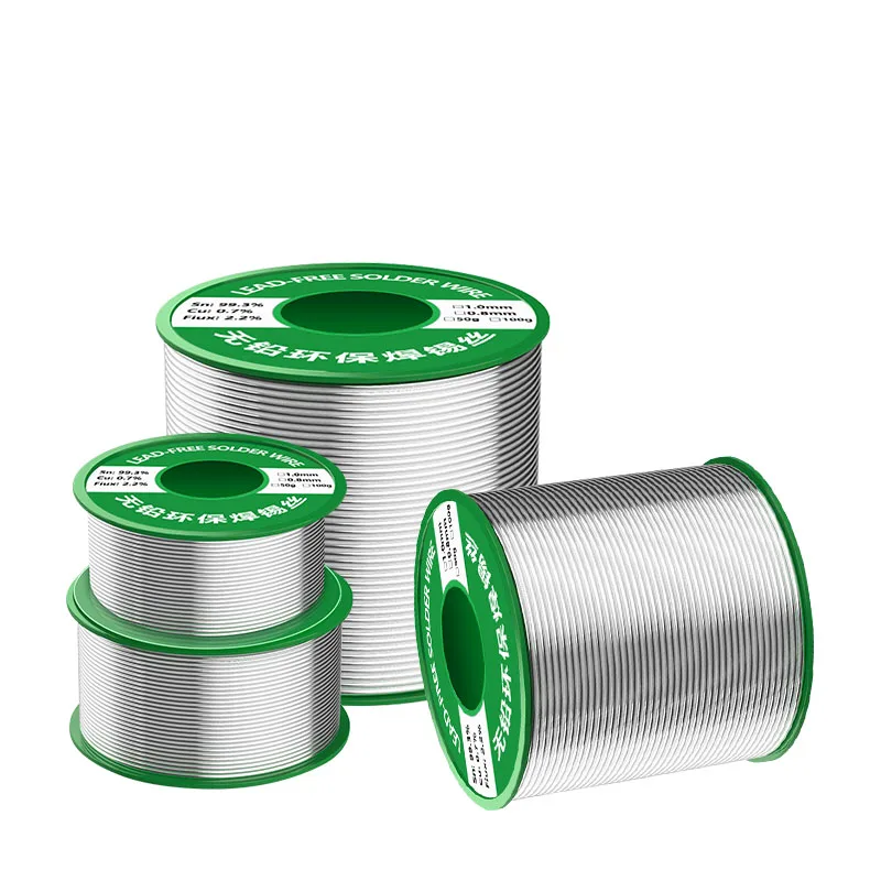 Manufacturers Direct Sales Large Roll Solder Wire 0.8 1.0mm Halogen-free Environmental Lead-free Solder Wire 1000G Smooth Tin