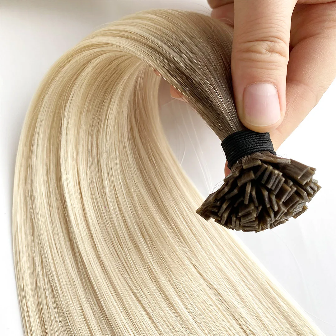 Professional Factory Russian Hair Double Drawn  Flat tip remy Keratin tip hair extension