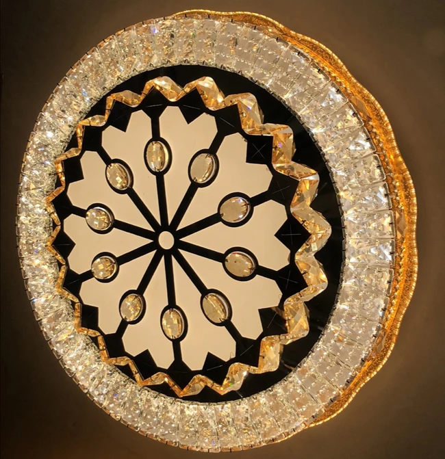 Modern Led Crystal Ceiling Lamp Hallway Living Room Dining Ceiling Light Stainless Steel Stair Indoor Lighting (A230-2)