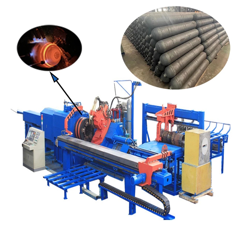 China Seamless steel tubes Cylinder  Metal spinning lathe Hot forming machine Manufacture