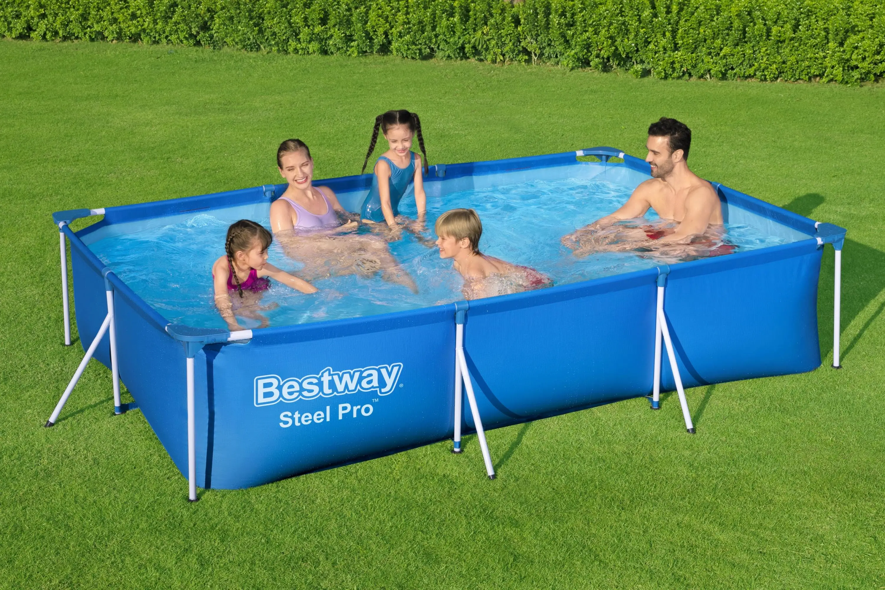 Bestway 56404 синий прямоугольный металлический стальной каркас для уличного