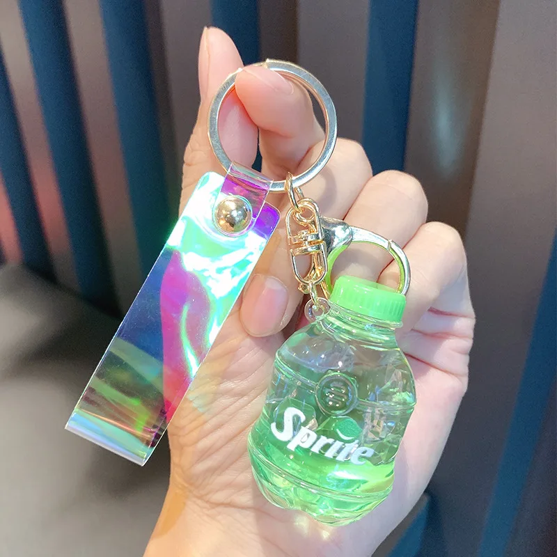 YWMX Cartoon Toy Astronaut Oil Drifting Bottle Keychain Car Pendant Marine Animal Keychain Ring  Gift Wholesale