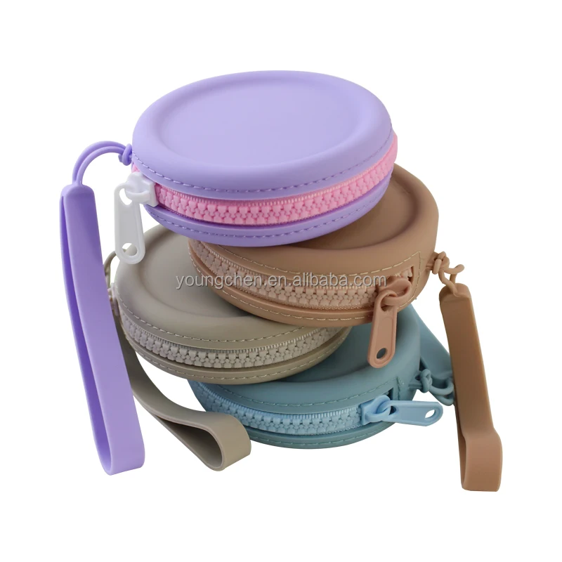 Quality Silicone Cute Purse Round Mini Coin Purse With Strap