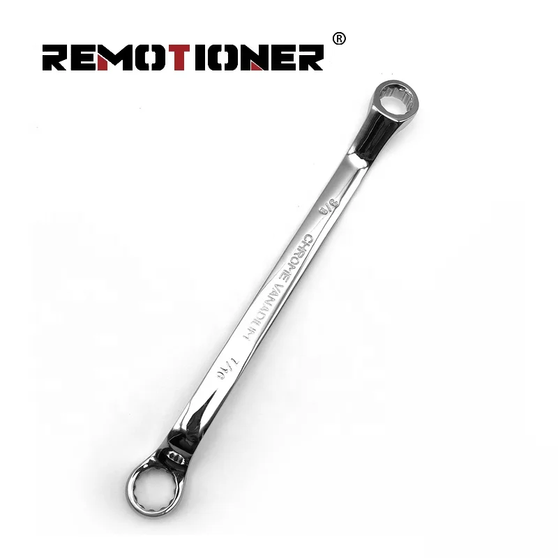Wholesale High-grade Cr-v Double Offset Ring Spanner 3/8*7/16 Mirror Polishing Double-ended Plum Wrench